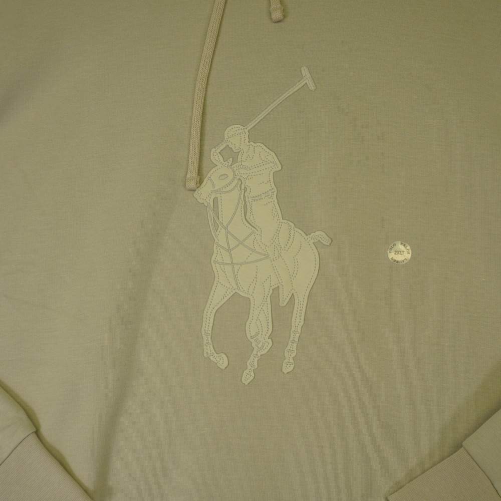 NEW Polo Ralph Lauren Hoodie Mens 2XLT Beige Big Pony Embroidered Sweatshirt - Picture 3 of 12